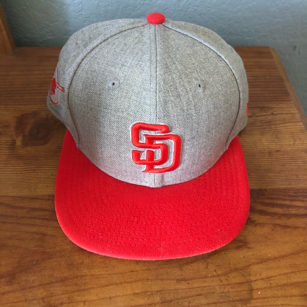 Red Padres Snapback hat